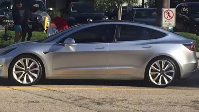 India-bound Tesla Model 3 clicked during commercial shoot